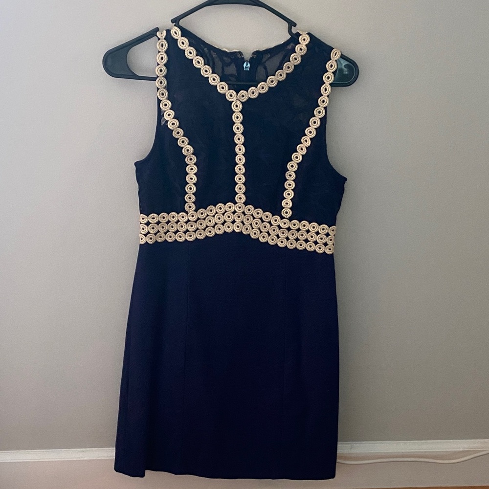 Lilly Pulitzer Black and Gold Mini Dress